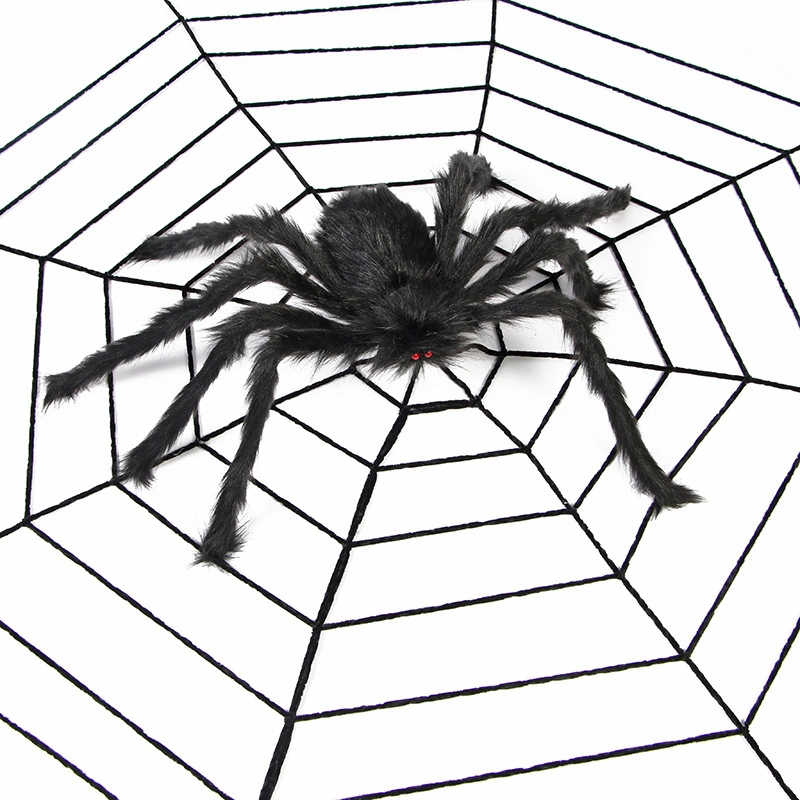 Spider Web Halloween Spider Fiesta decoración objetos Web Secret Spider Sala Tricky Simulation Plush Spider Mayoreo