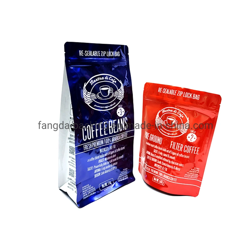 250 g de café torréfié sac ziplock sachets emballages souples