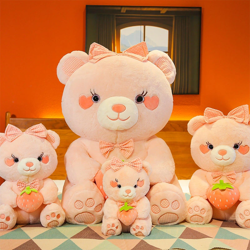 Fruit Strawberry Bear Doll Plush Toy Cartoon Bear Doll Pillow Girls Rag Doll Valentine's Day Gift