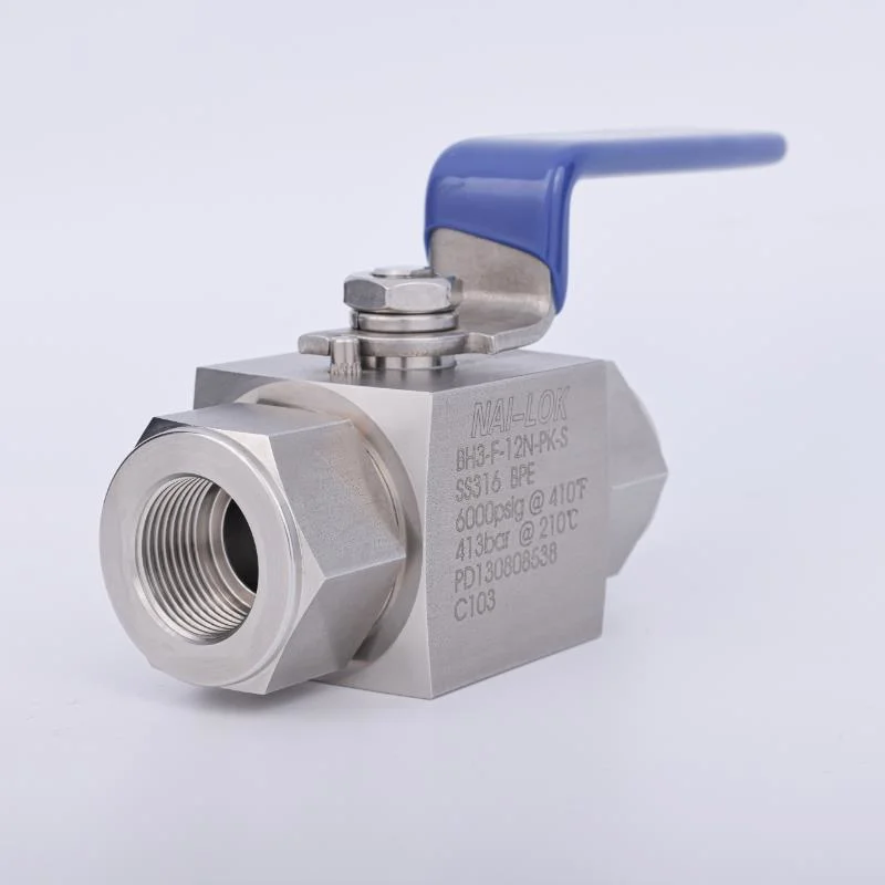 2 Way Straight Swagelok Type High Pressure 6000psi Stainless Steel 316 1/4 CNG Ball Valve for Gas and Oil Pipeline