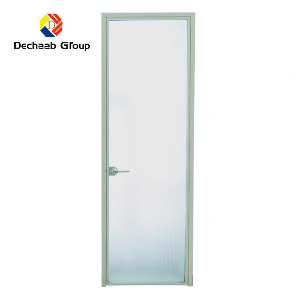 Special Design Slim Narrow Aluminum Frame Tinted Frosted Glass Interior Swing Door