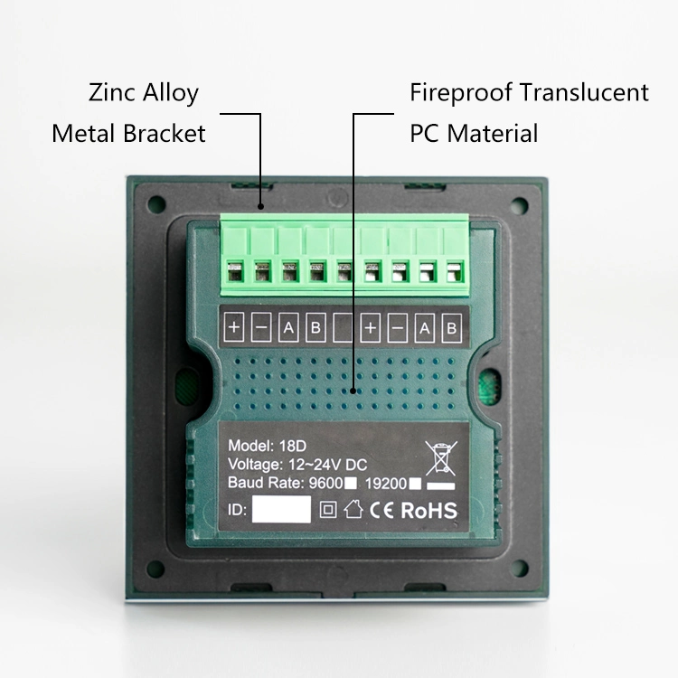 Parede digital sensível ao interruptor de controlo do controlador de temperatura ajustável inteligente de 12 V/24 V. Termóstato