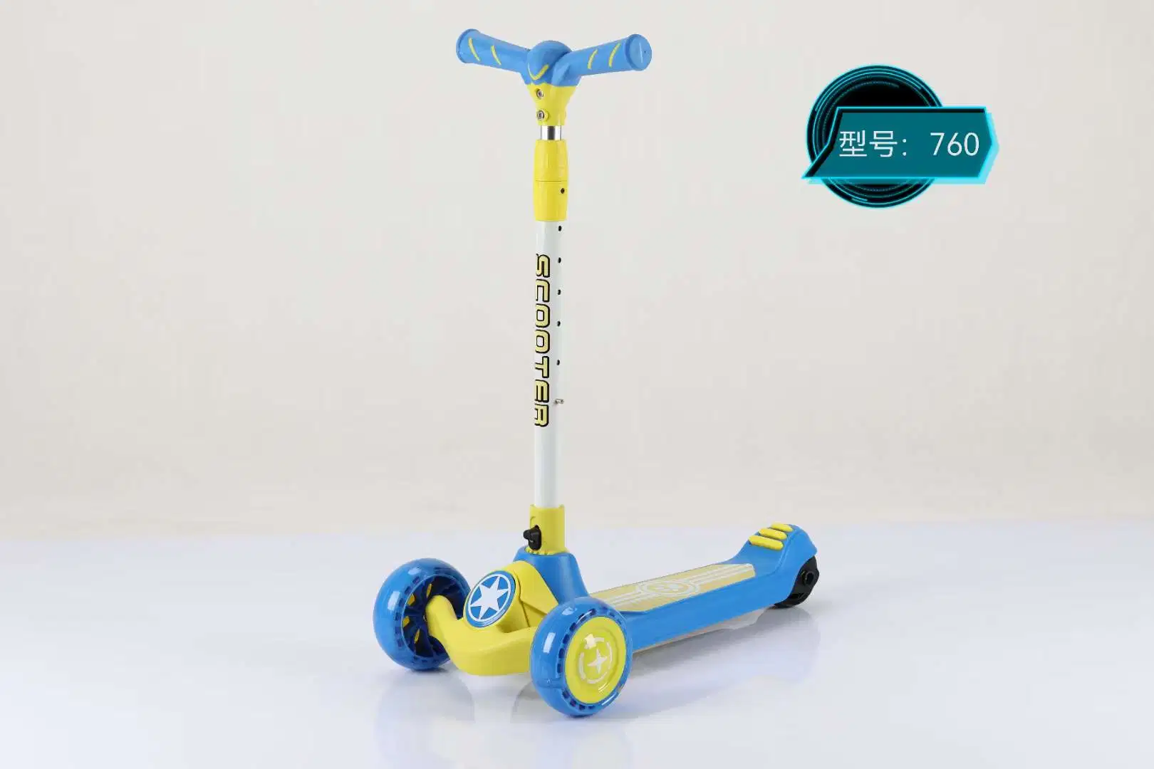 Оптовая торговля высокого качества 2 в 1 скутер дети 3 Колеса флэш-PU привели детей Kick скутер для детей