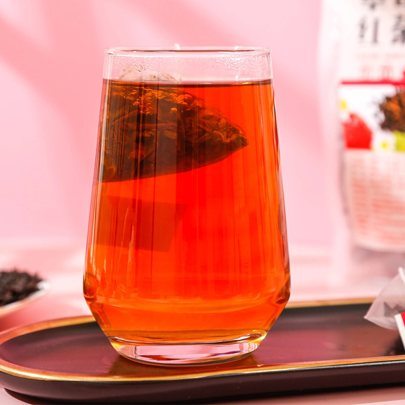 ODM/OEM bom sabor Lotus Leaf Adelgaçante Saúde Morango chá preto