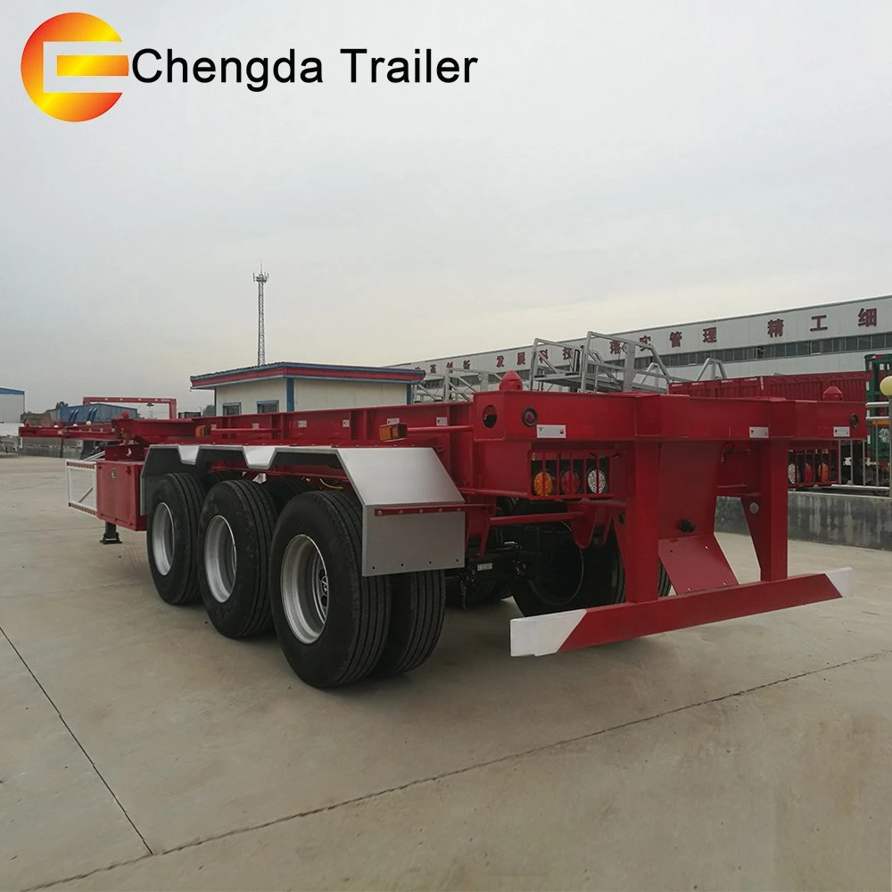 3 Axles 45 FT Container Transportation Carbon Steel Skeleton Trailer Chassis for Sale to Equipment