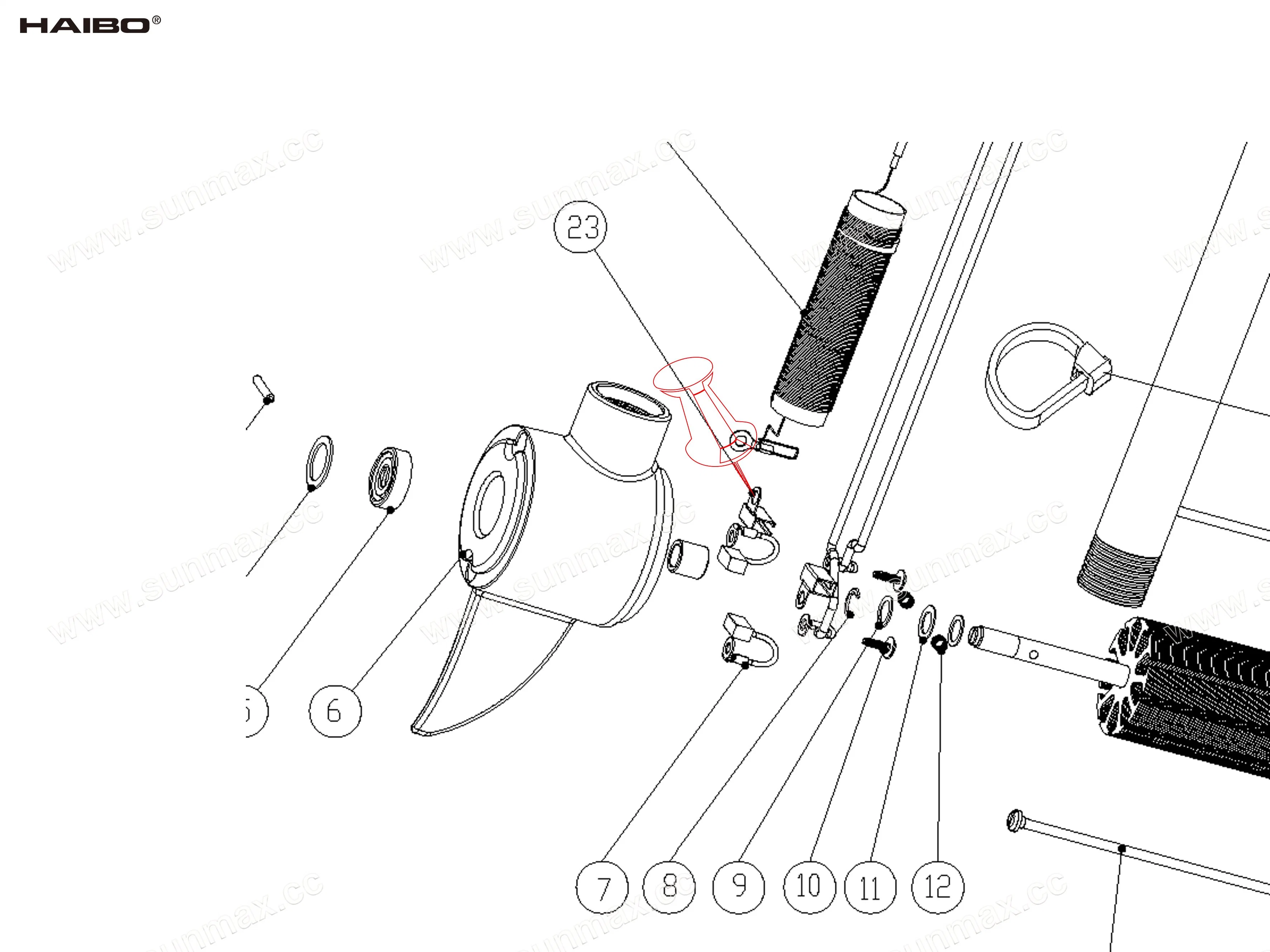 Ersatzteile für Haibo T18 Elektro-Trolling-Motor