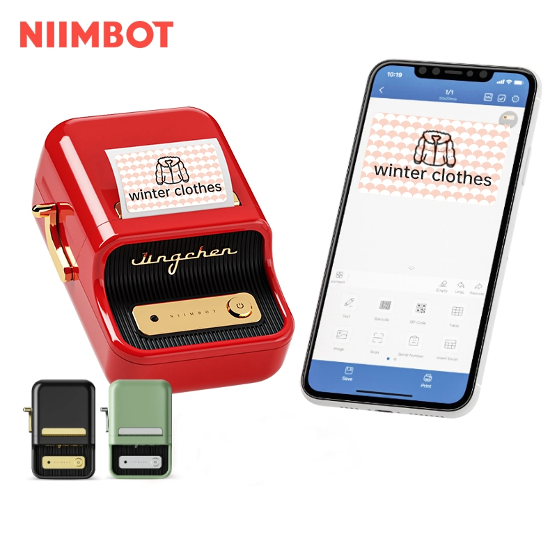 Niimbot B21 adhesivo térmico joyas Mini portátil de código de barras impresoras de etiquetas