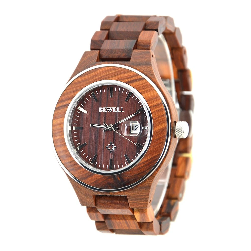 Shenzhen Wooden Watch Supplier Bewell Brand OEM Wrist Watch Waterproof for Mens Quartz Gshock Watch