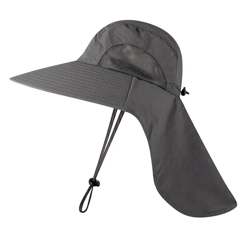 Breathable Mesh Bucket Hat Outdoor Long Oversized Bucket Hat Fishing Cap