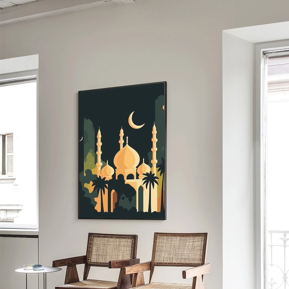 Hot Selling Deoctive mur mural Art islamique musulman religion Décoration toile décoration murale