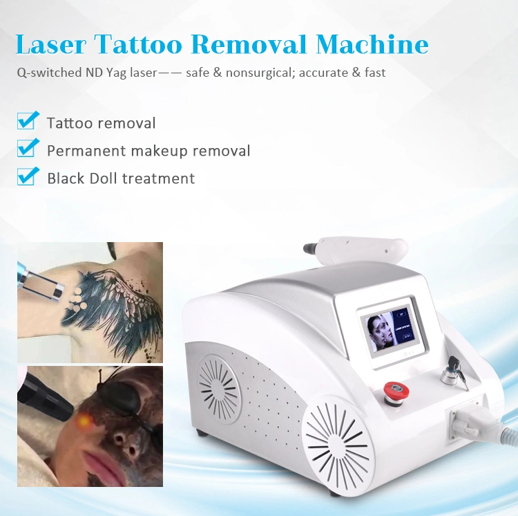 ND YAG Laser Équipement de salon de beauté Élimination de tatouage au laser Qswitch