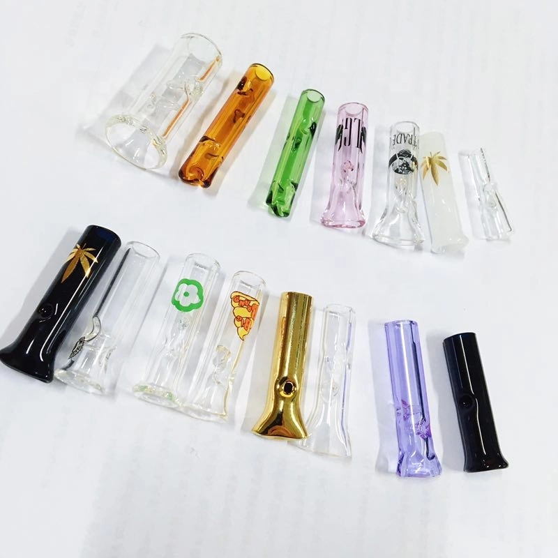 Bouche ronde plate Pointes à filtre en verre personnalisé des accessoires de fumeur