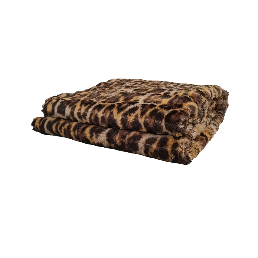 100% Polyester Printed Brushed Faux Fur Fleece Fabric