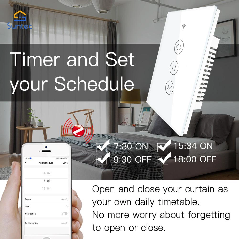 WiFi/Zigbee Smart Touch Tact Switch für Curtain Roller Jalousien Shutter