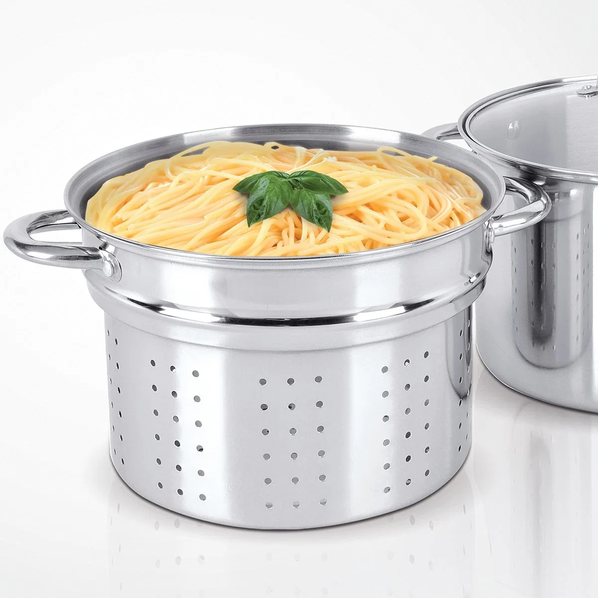 Customized Stainless Steel Italian Pasta Cooking Pots with Strainer