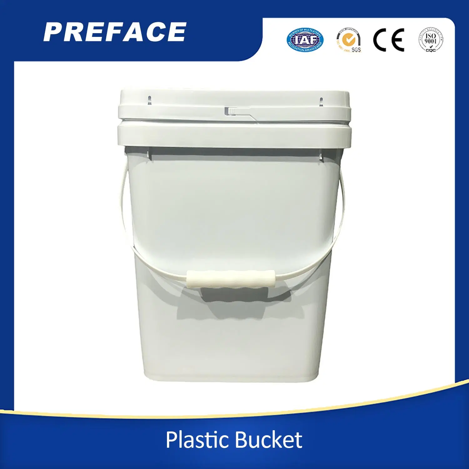 Support Free Sample Food Grade PP 5L 10L 15L 20L 5 Gallon Plastic Bucket with Lid and Handle.