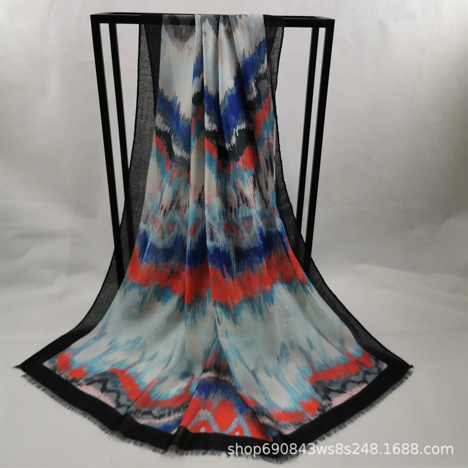 Wholesale/Supplier Print Pattern Lady Women Large Long Satin Silk Scarf