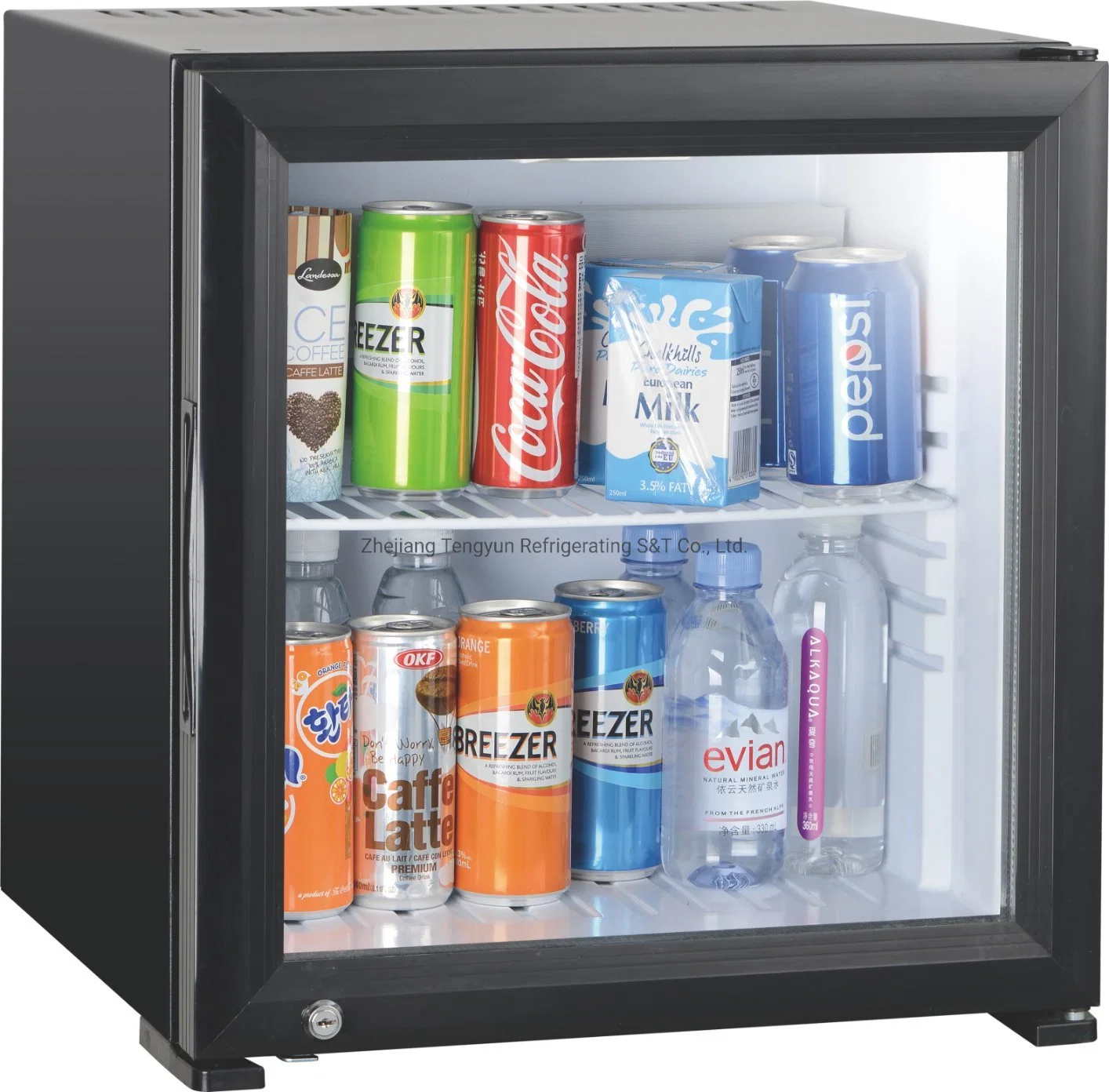 Countertop Low Power Consumption Glass Beverage Refrigerator Showcase