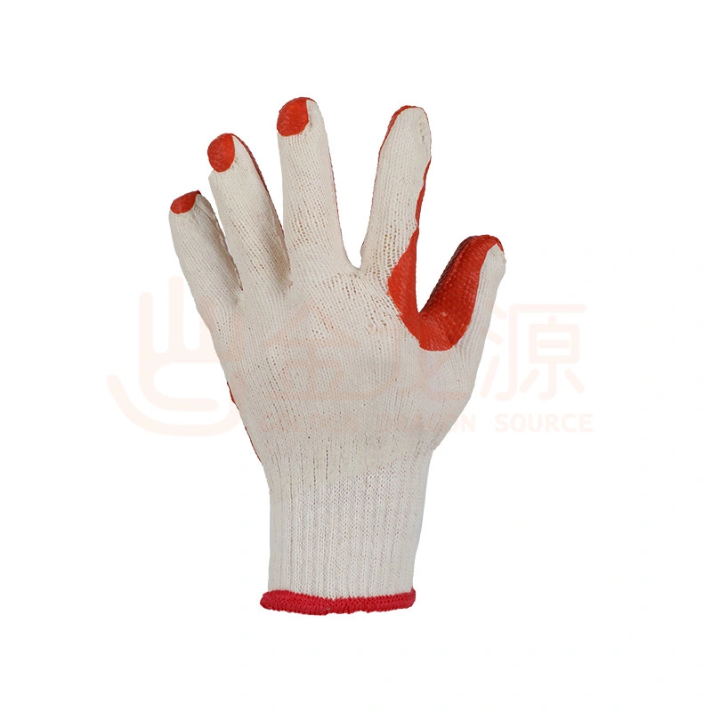 Factory Supplier 10g Cotton Yarn Natural Rubber Coating Safety Working Gloves