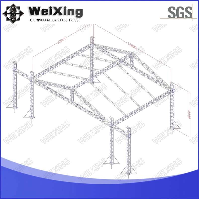 16mx12m exposições decorativas Trade Show Truss Espigão de alumínio fase de iluminação treliça de Luz