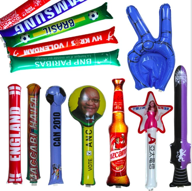 Material impresso personalizado em PE Inflatável Thunder Cheering Stick Bang Bang Bang Varas