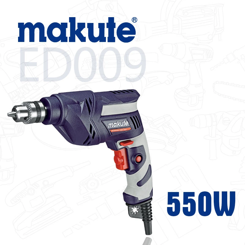 550W 10mm d'outils d'alimentation électrique perceuse avec mandrin sans clé (ED009)