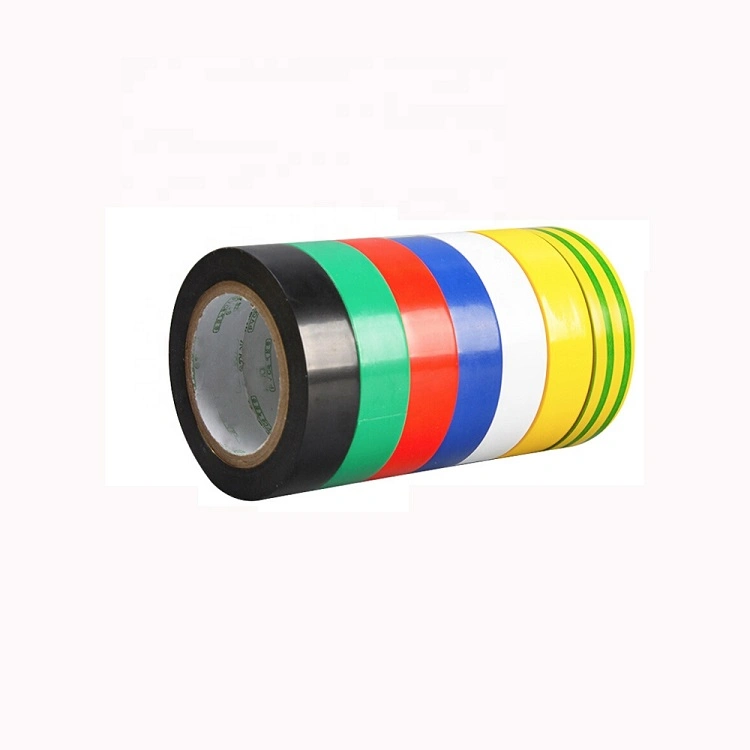 Black Colorful PVC Self Adhesive Electrical Insulation Tape Fire Retardant Film 0.13mm Insulating Tape