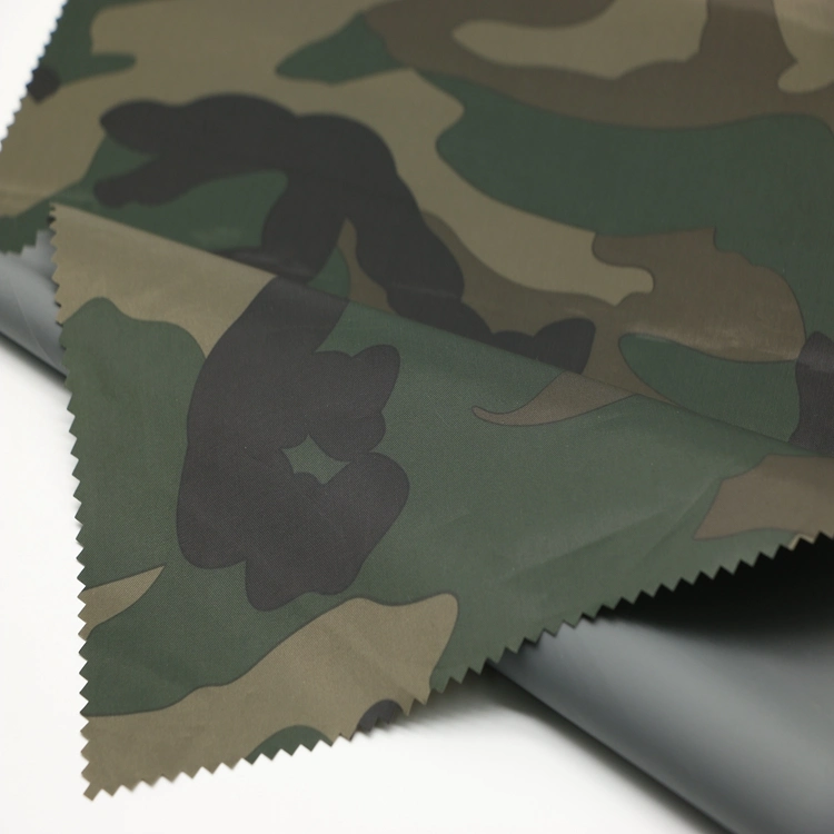 90t Printed Taffeta PVC Coating Military Style Raincoat Jacket Fabric