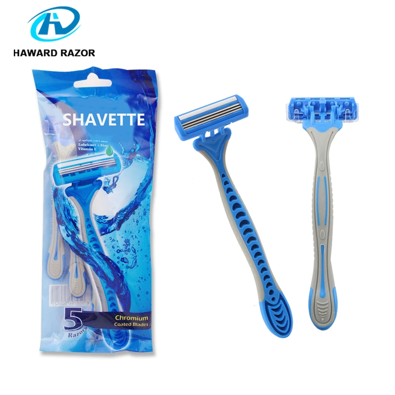 High Quality 3 Blade Mens Disposable Shaving Razor Triple Blade Razor Private Label