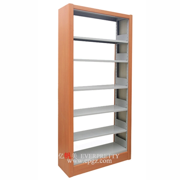 School Furniture Library Wood & Metal 6-Tier Single Side Library Bookshelf