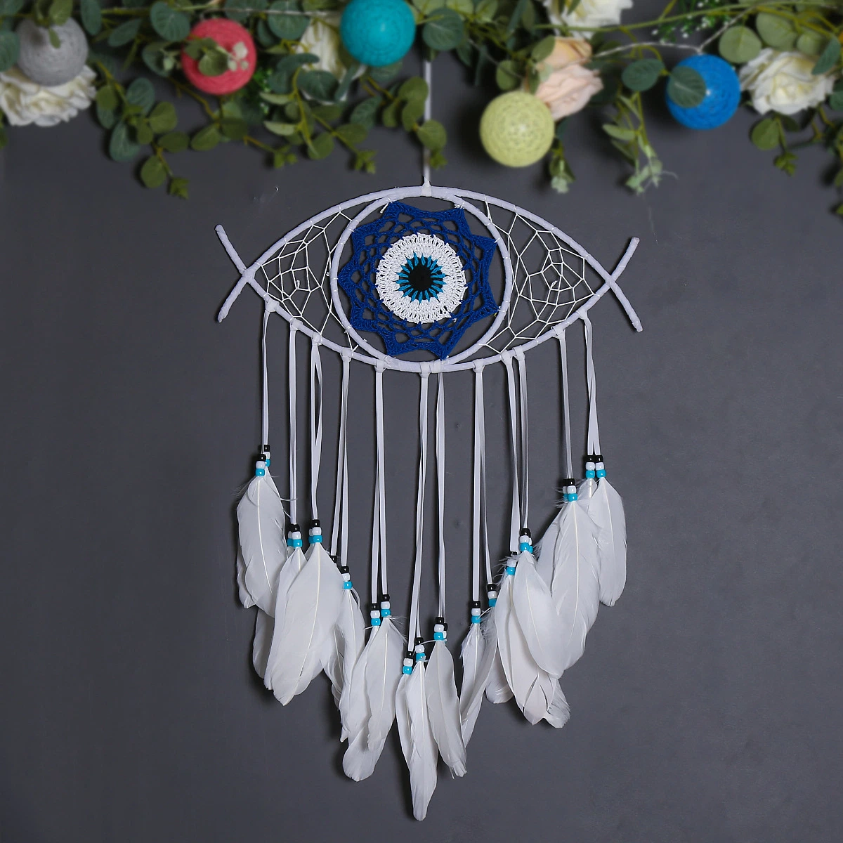 Mal de ojo Handmade sueño Catcher plumas coloridas Pared Decoración Decoracion