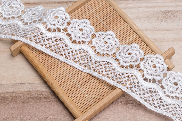 Water Soluble Embroidery Lace Single Side Polyester Barcode Flower Women's Accessories Wide 4.8cm Lace Clothing Accessories