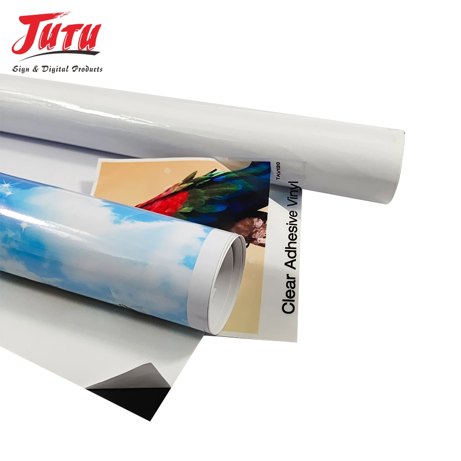 Jutu 140g Printable PVC Self Adhesive Vinyl Sticker Roll Glossy / Matte 100 Micron Carton Box