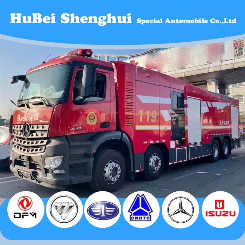 Heavy Duty Fire Truck HOWO Benz 8X4 Fire Fighting Truck 25ton 25000L Water and Foam Fire Truck Fire Fighting Equipment Fire Truck