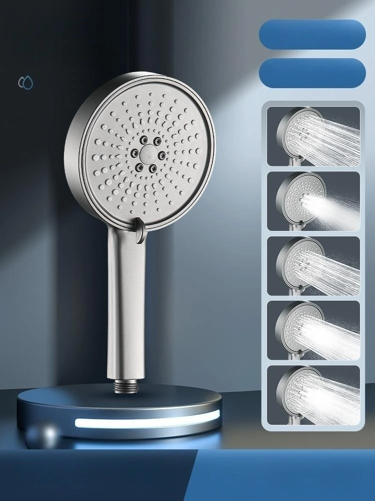 Five-Speed Multi-Function Spray Sander Gray Supercharged Hand-Held Shower Head