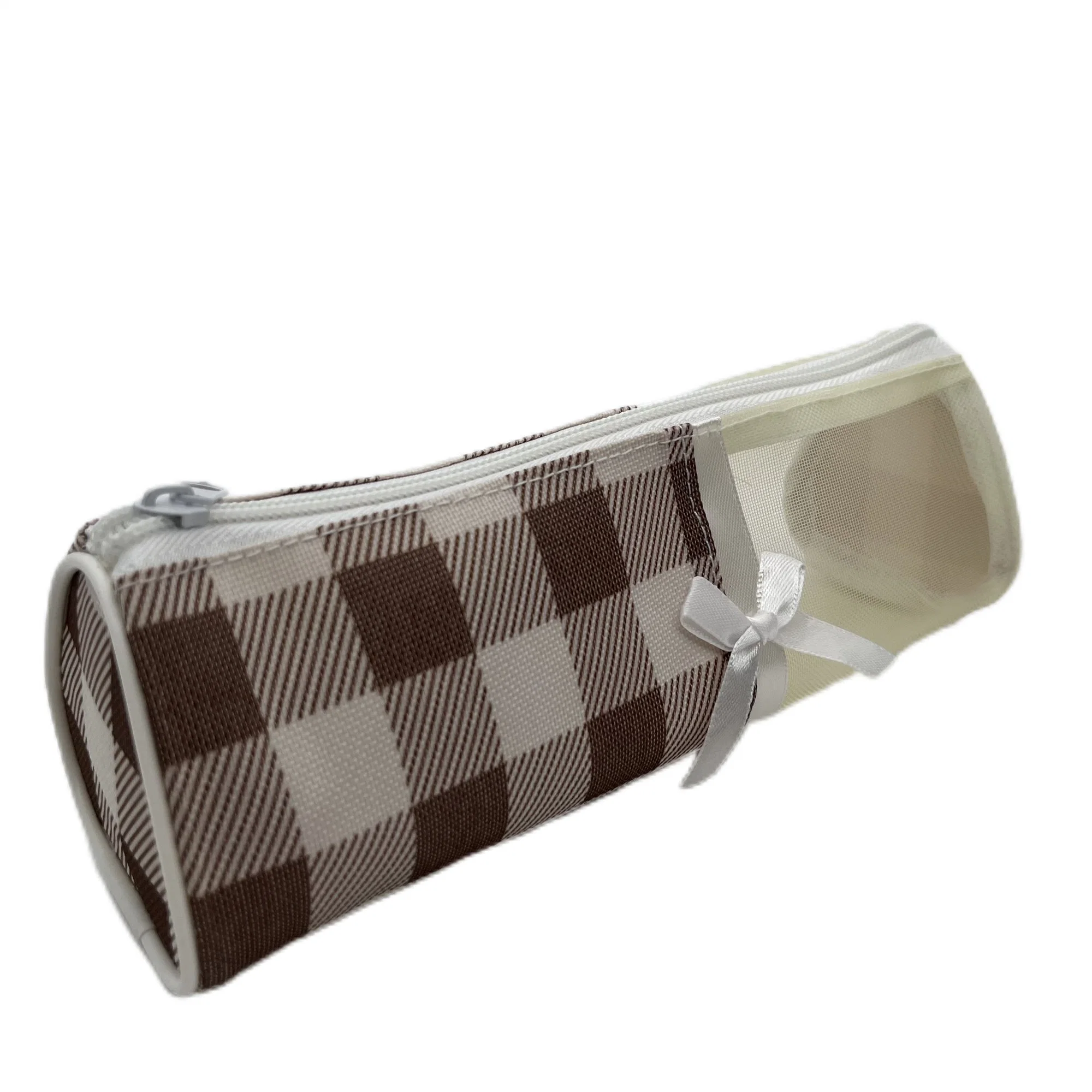 2023 Factory Brown Plaid Pencil Case Set for School Student