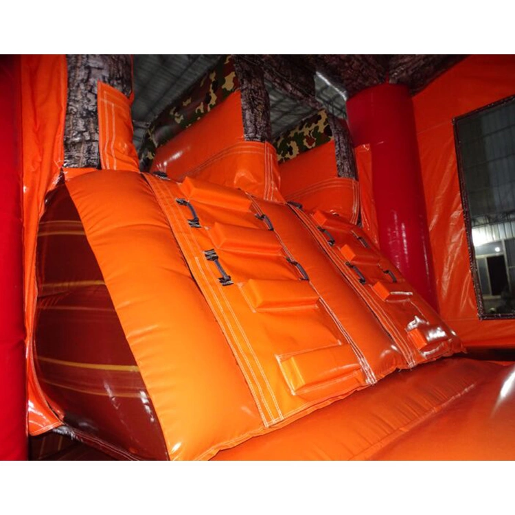 0.6mm PVC Tarpaulin Orange Elk Style Inflatable Bouncer Slide for Sale