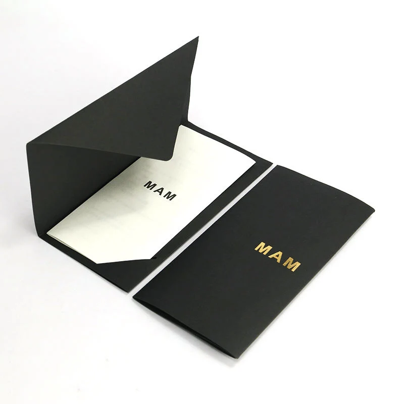 Invitation Envelope Custom Hot Gold Stamping Black Paper Gift A5 Envelope Business Card Wedding Invitation Card Packaging