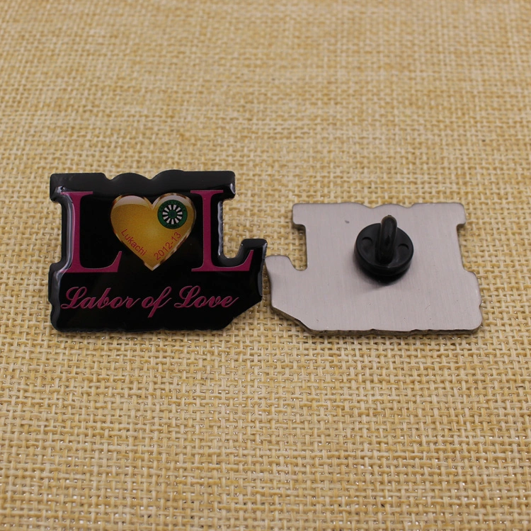 Custom Heart Shape Metal Offset Digital Lapel Pin for Promotional