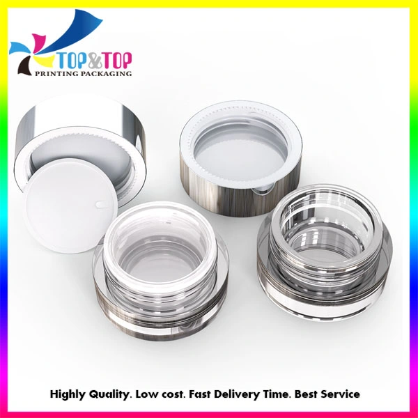 Customized Clear Round Acrylic Cosmetic Makeup Cream Packaging Containers for Skin Care