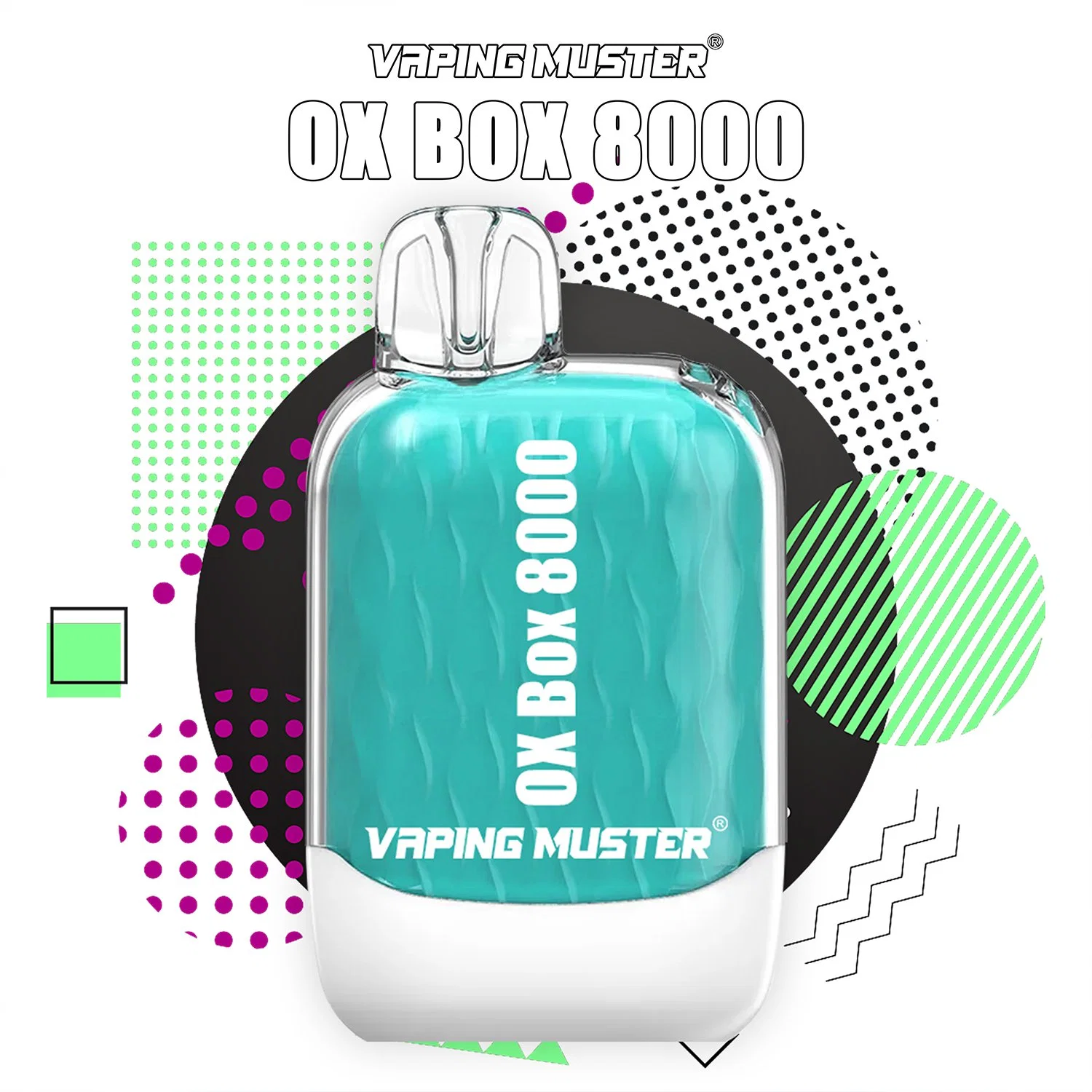 Vaping Muster Ox Box 8000 Crystal bocanadas E Cig Vape 16ml Pre-Filled desechable cigarrillo electrónico Pen Vape