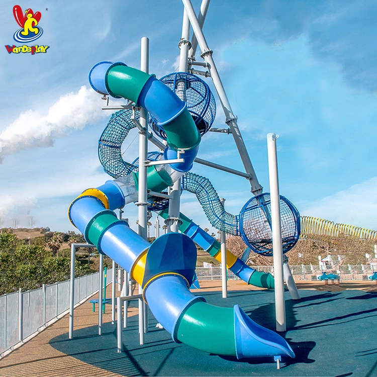 Torre de bolas estándar TUV Parque de juegos de diversiones para niños Equipamiento de plástico para jardín de infantes Juegos de juguetes para niños Tobogán de parque acuático Conjuntos de juegos para parques infantiles al aire libre