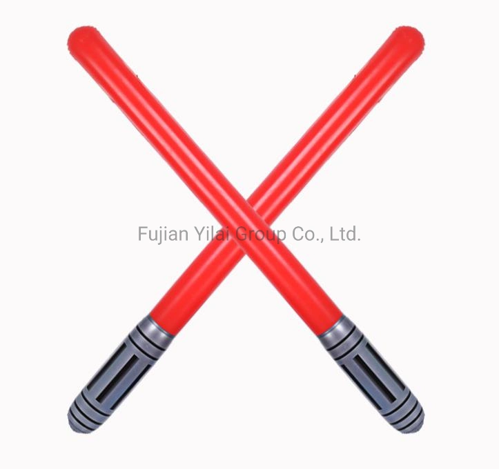 Solid Color Inflatable Knights Weapon Plastic Sword Toys Customized Logo Promotional Toy