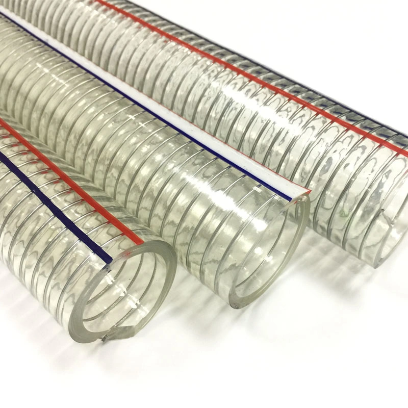 Clear Spiral Wire Reinforced Flexible PVC Plastic Vacuum Tubing Water Hose Pipe