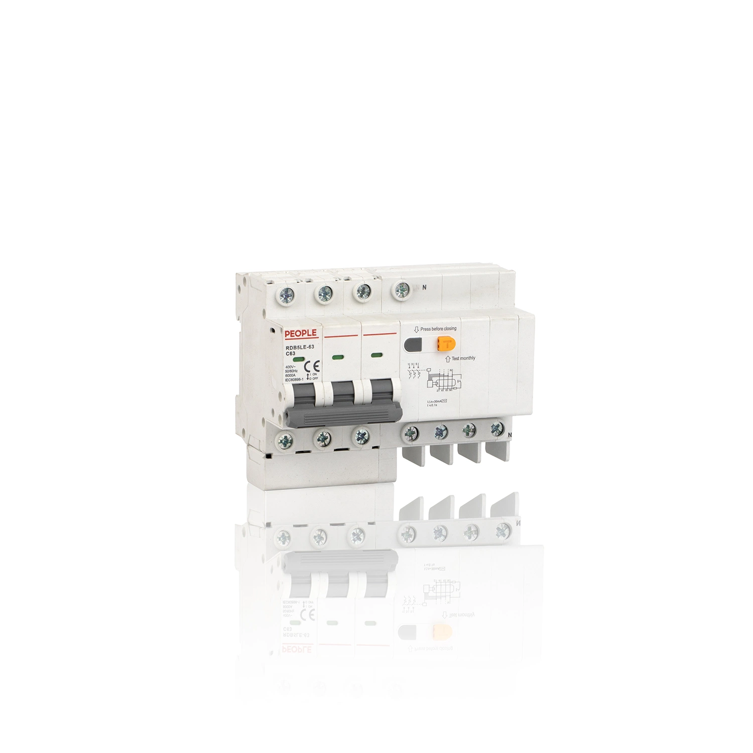 People 3p Rdb5le-63 3p+N RCBO-Fehlerstromschutzschalter 230V Mit CB CCC