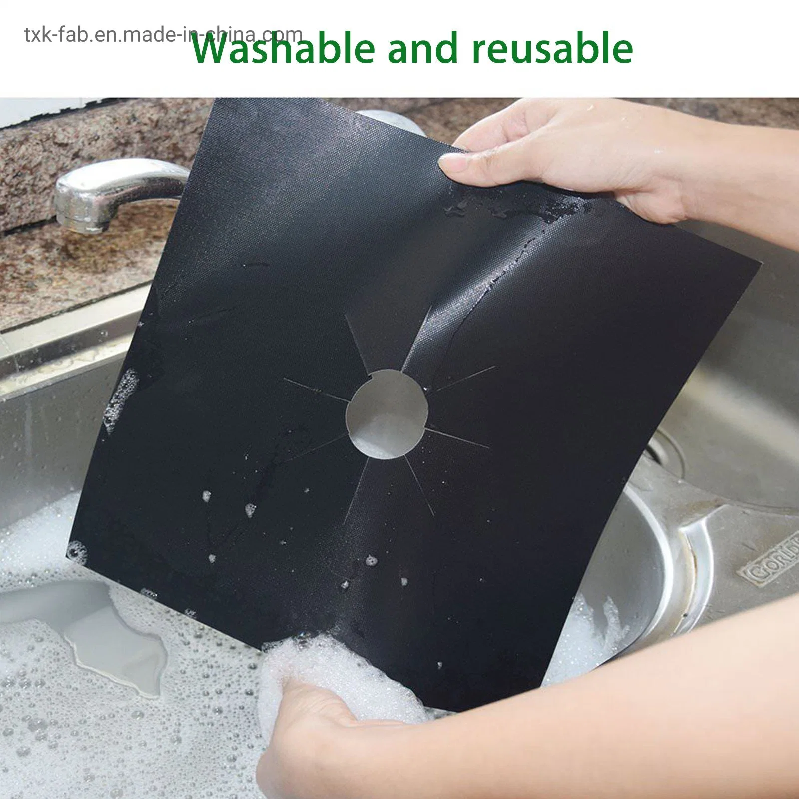 Reusable Non-Stick PTFE Fiberglass Cover Burner Protector