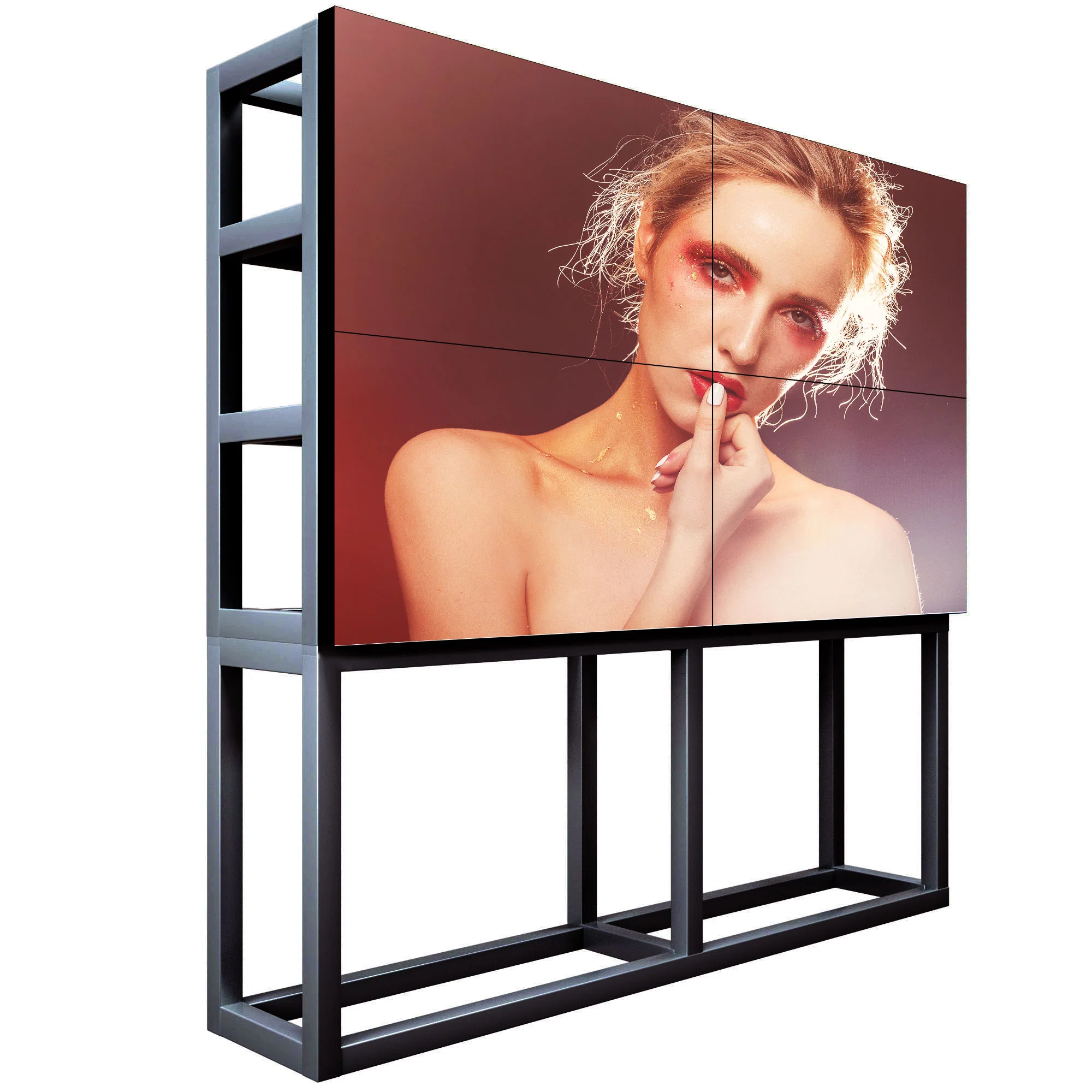 Lofit 4K Display TV Player Digital Signage 3X3 إطار خارجي رفيع جدًا لحائط الفيديو LCD 0.88 مم 1.7 مم 3.5 مم 2×2