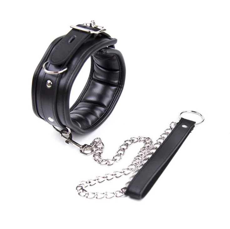 PU Leather Sponge Sex Couples Game Bdsm Bondage Restraints Leash Neck Collar