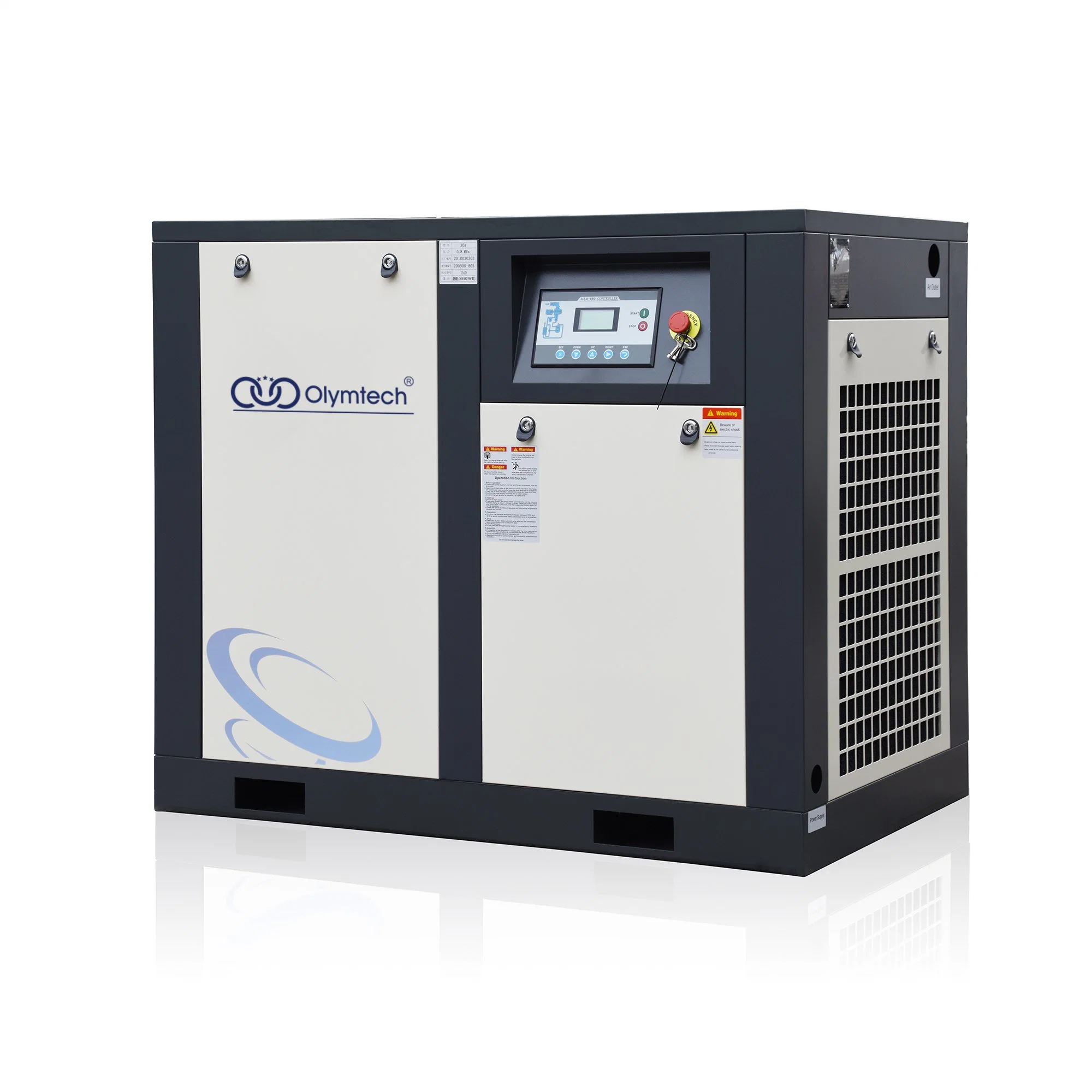 Olymtech 250kw 10 bar 39.70m3/Min, compresor de tornillo rotativo refrigerado por aire/agua para la Industria