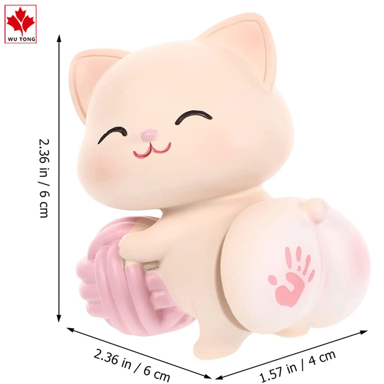 Car Dashboard Decoration Shaking Butt Cat Figurine Resin Cake Ornament